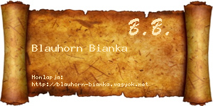 Blauhorn Bianka névjegykártya